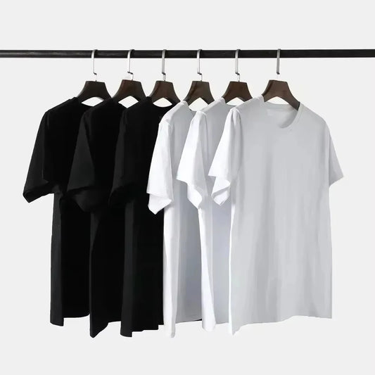 2025 New Oversize Saint T-Shirt Men Streetwear Black Graphic Tee Loose Fit Cotton Short Sleeve Unisex Top