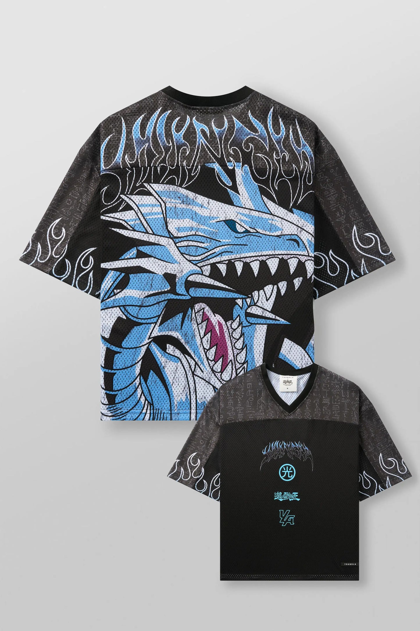 YA Trendy Brand Oversized T-shirt Street Leisure Breathable Large Washed Material Tshirt Animation Graphic Tee Short Sleeve Top