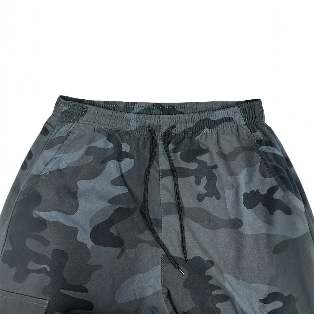 [Trendy Camo Cargo Pants] Camo Cargo Pants - Men's Trendy Casual Regular Fit Trousers With Side Pocket For Outdoor Activities