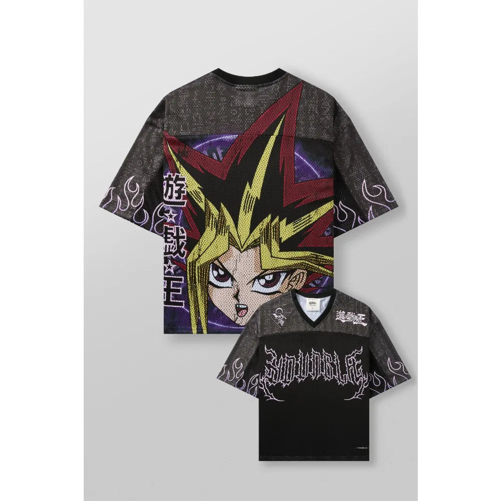 YA Trendy Brand Oversized T-shirt Street Leisure Breathable Large Washed Material Tshirt Animation Graphic Tee Short Sleeve Top