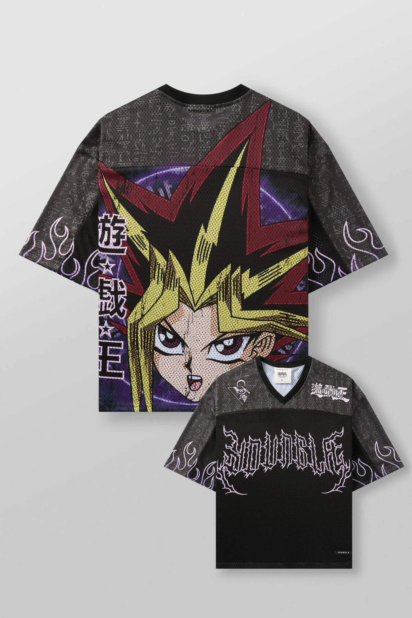 YA Trendy Brand Oversized T-shirt Street Leisure Breathable Large Washed Material Tshirt Animation Graphic Tee Short Sleeve Top