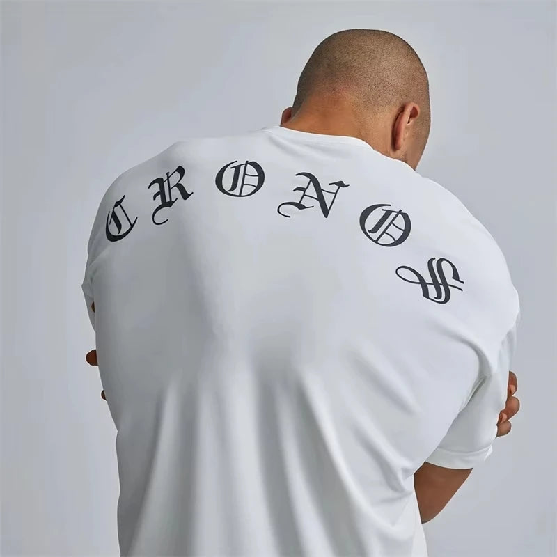 2025 Oversize T-shirt Gym Men's Sports T Shirt Summer Male Cotton Fitness Bodybuilding Workout Shirts Short Sleeve Tees Tops